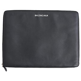 Portafoglio Balenciaga con zip in pelle nera