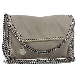 Autre Marque Borsa Falabella con catena Stella MacCartney poliestere Grigio Argento Auth BA13184