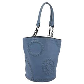 Borsa Tote BOTTEGA VENETA INTRECCIATO in pelle Blu 194900 Auth BA13123