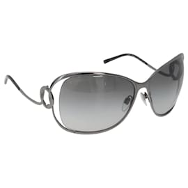 Bulgari Gafas de sol BVLGARI Metal Black Silver Auth BA13219