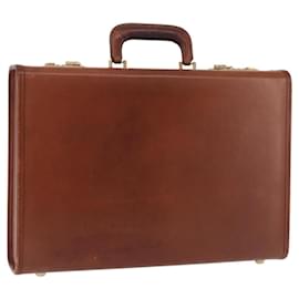 Coach Trunk in pelle marrone e oro Auth 181552A