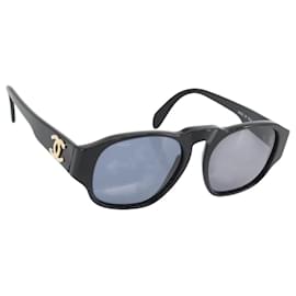 CHANEL COCO Mark Sunglasses plastic Black CC Auth 181746 - Chanel