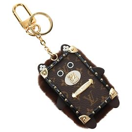 LOUIS VUITTON Monogram Bijoux Sack Wild Fur Key Holder M68451 LV Auth 181735M