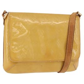 LOUIS VUITTON Monogram Vernis Thompson Street Bag Beige M91301 LV Auth bs35374