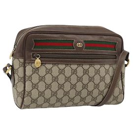 Borsa GUCCI GG Supreme Web Sherry Line PVC Beige Oro 001 113 6472 Auth 182533
