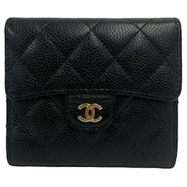 Chanel Matelassé Coco Mark Dreifaltig Portemonnaie
