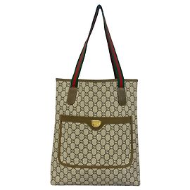 Borsa Tote in pelle Gucci Old Sherry Line motivo GG