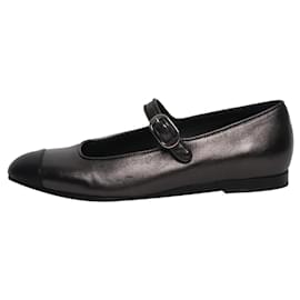Schwarze metallische flache Schuhe - Größe EU 39 (UK 6) - Autre Marque