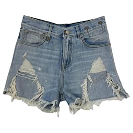 R13 Distressed Denim Shorts