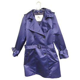 Burberry Gabardina en satén azul
