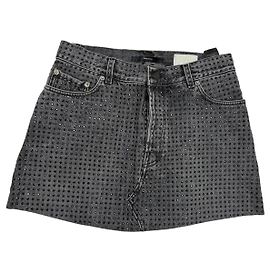 Autre Marque Haikure Falda vaquera Susana W Marble Black Silver Strass