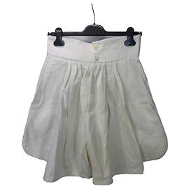 Pantaloncini a vita alta Chloé in cotone e lino