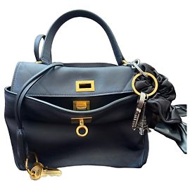 Balenciaga Mini Rodéo Bolsa couro envelhecido azul marinho