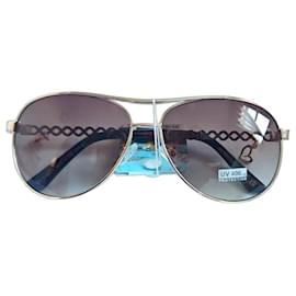 Autre Marque CityVision Goldene Aviator-Sonnenbrille mit Herz-Anhängern