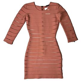 Balmain rosa figurbetontes Kleid mit Cut-out-Streifen