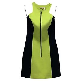 Michael Kors Bicolor-Wollminikleid - Schwarz und Grün
