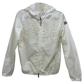 Giacca Moncler Vive Eyelet in pizzo bianco