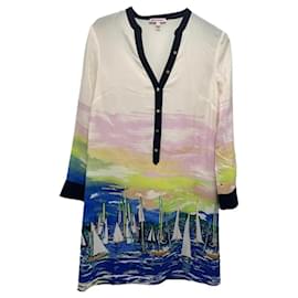 Juicy Couture Sailboat Print Silk Tunic Dress
