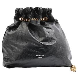 Balenciaga Medium Crush Tote Bag Pelle Nera