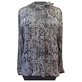 Chanel Seidenbluse mit Leiterplatten-Print