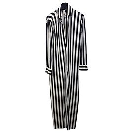 Norma Kamali Abito camicia maxi a righe