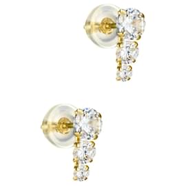 Autre Marque Orecchini a lobo Cluster in oro giallo 9k e diamanti