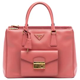Bolso Prada Pink Saffiano Lux Galleria Double Zip Front Pocket