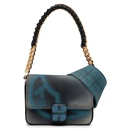 Givenchy Blue Chito Small 4G Graffiti Effect Umhängetasche aus Canvas und Leder