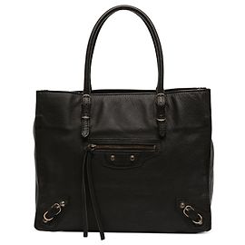 Borsa Tote Papier A6 in pelle di vitello nera Balenciaga