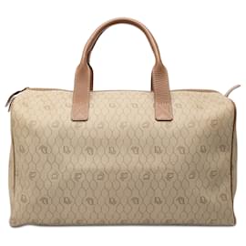 Dior Boston Tasche aus beige beschichtetem Canvas mit Wabenmuster