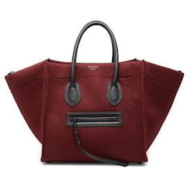 Borsa Celine Red Medium Felt Phantom Luggage Tote - Céline