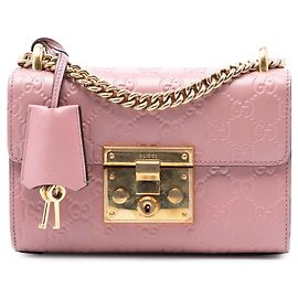 Bolso bandolera pequeño Gucci Pink Guccissima Padlock