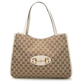 Tote Gucci Beige Medium GG Canvas Horsebit 1955