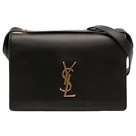 Borsa a tracolla Dylan in pelle di vitello nera Small di Saint Laurent
