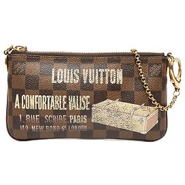 Louis Vuitton Pochette Milla MM Damier Ebene Braun Trunks Labels