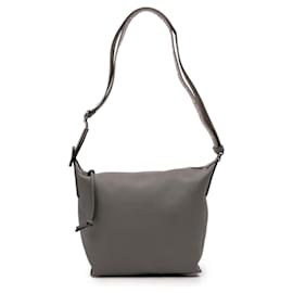 LOEWE Borsa Cubi Crossbody in pelle di vitello grigia piccola