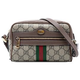 Gucci Beige Mini GG Supreme Web Ophidia Crossbody