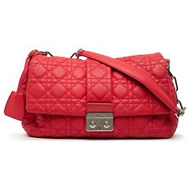 Borsa a tracolla Dior Red Lambskin Cannage New Lock