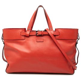 Sac satchel Gucci en cuir de veau rouge avec boucle