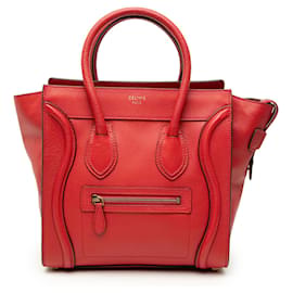 Bolsa Tote Luggage em micro couro de bezerro vermelho Celine - Céline