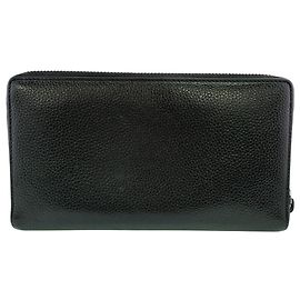 Cartera larga bipliegue Balenciaga en piel de becerro negra
