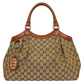 Borsa Tote Gucci beige e arancione