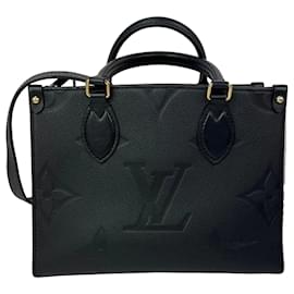 Tote Louis Vuitton OnTheGo PM Giant Monogram Empreinte in pelle nera