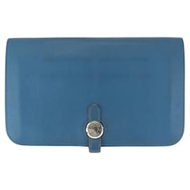 Portafoglio lungo Dogon GM Hermes Blu - Hermès