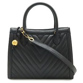 Sac à main en cuir Chanel Chevron V-Stitch