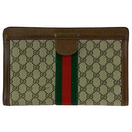 Pochette Gucci Vintage GG Supreme en toile et cuir