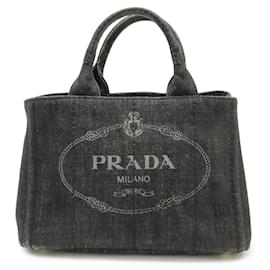 Borsa Tote in Denim Canapa Prada