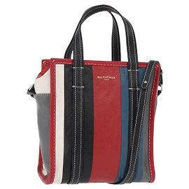 Borsa Tote Convertibile Balenciaga Bazar in pelle a righe XS