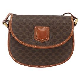 Céline Celine Vintage Macadam Canvas and Leather