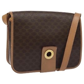 Céline Celine Vintage Macadam Canvas and Leather